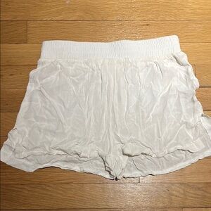 White Elastic Waist Shorts